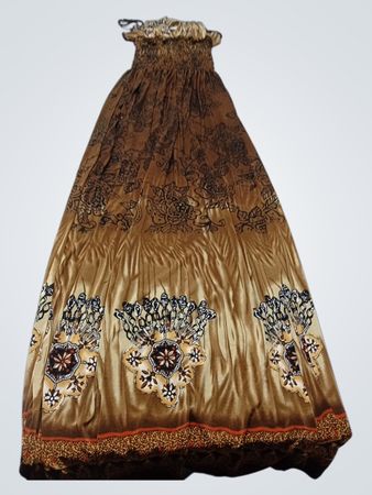 Braunes florales Maxikleid