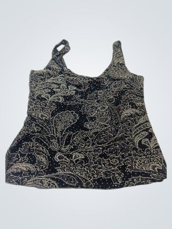 Schwarzes Tanktop mit Paisley-Muster