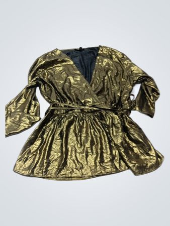 Topshop Metallic Wickelbluse