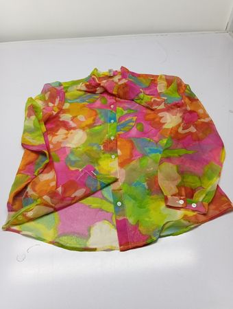 American Apparel Blumenmuster Transparente Bluse mit langen Ärmeln