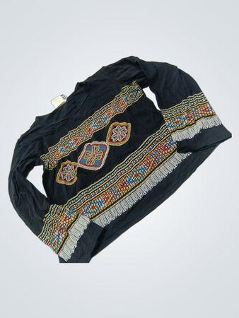 Anxiety Cafe schwarzes Langarmshirt mit besticktem Detail