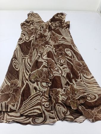 R&M Richards Petite braunes Kleid mit Blumenmuster