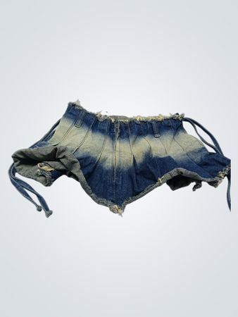 Jeans-Corsagen-Top mit Used-Effekt