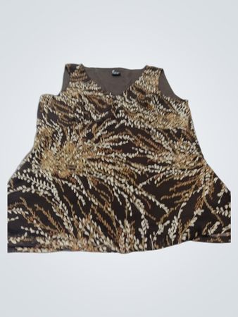 Tribal ärmelloses braunes Oberteil mit Blumenmuster