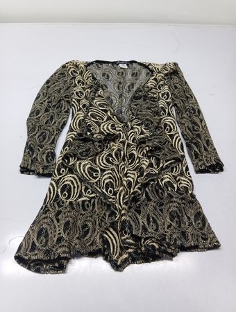 Formanally Women's Spitzen-Overlay Cardigan mit geraffter Vorderseite