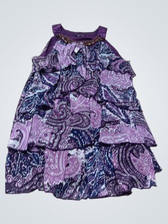 Penningtons Purple Paisley Stufenrock mit Rüschenkleid