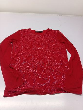 KappAhl Rotes Langarm-Glitzer-Oberteil