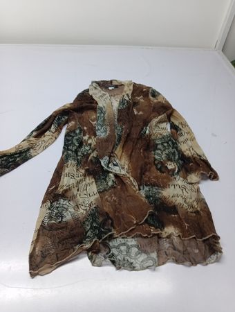 GILANI Damen Braun Bedrucktes Langarmshirt