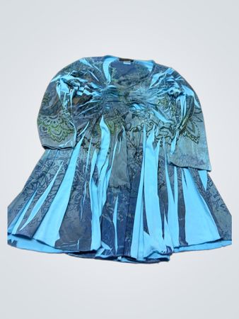 PRETTY WOMAN Blaues Langarmshirt mit Grafikdruck