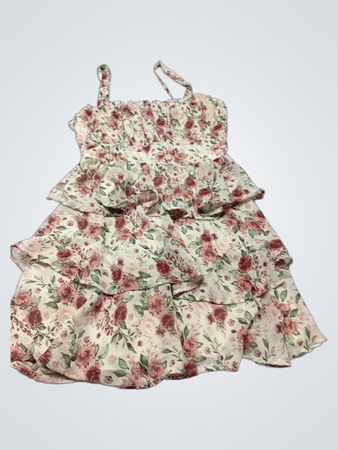 Floral gestuftes Rüschennkleid