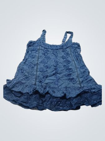 Cute Options Blaules besticktes Rayon-Kleid