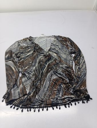 DRAPERS & DAMONS Damen Langarm V-Ausschnitt Oberteil mit Quasten