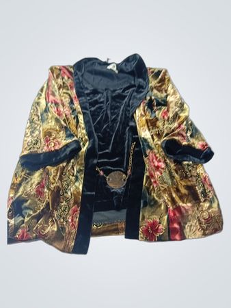 R&M Richards Samtige Blumenmuster-Kimono-Jacke