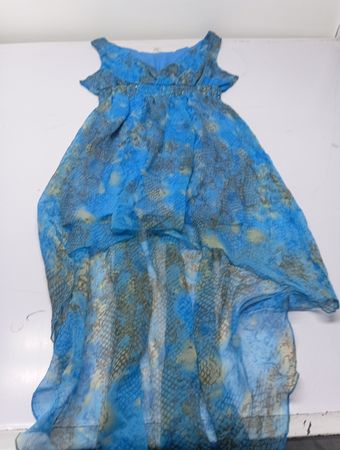 Laddi Art Blue Snake Print High-Low Dress 2X