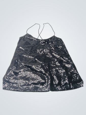 Schwarzes Pailletten-Cami-Top