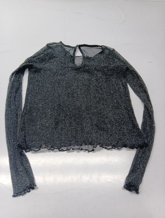 Funkelndes Mesh-Oberteil mit langen Ärmeln