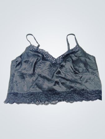 Satin-Cami mit Spitzenbesatz