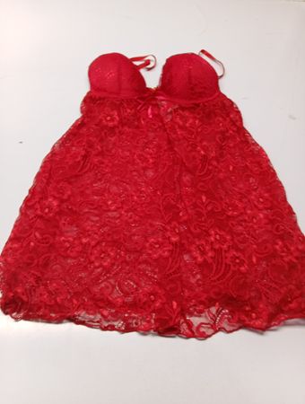 Daisy Fuentes Rote Spitzen-Babydoll-Unterwäsche