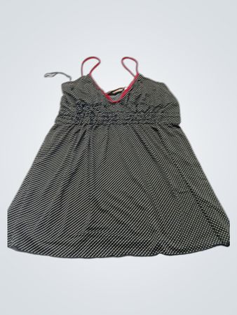 Tendency Damen Polka-Dot-Minikleid mit roter Einfassung