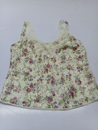 Floral-Print-Spitzenbesatz-Cami