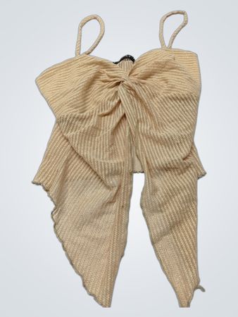 PAPERMOON Damen Beige Glitzerndes Camisole-Top mit Schleifendetail