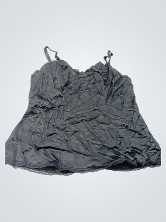 Schwarzes Camisole mit Spitzenbesatz