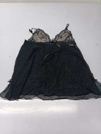 Babydoll mit schwarzer Spitzenborte