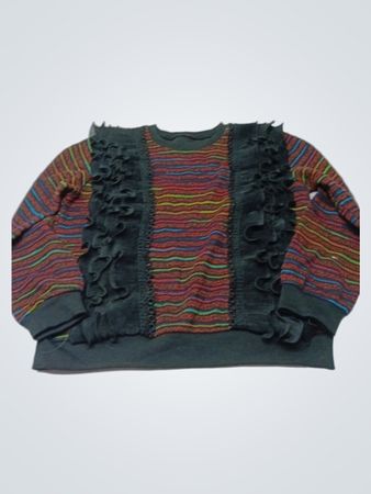 Gestreiftes Rüschen-Sweatshirt