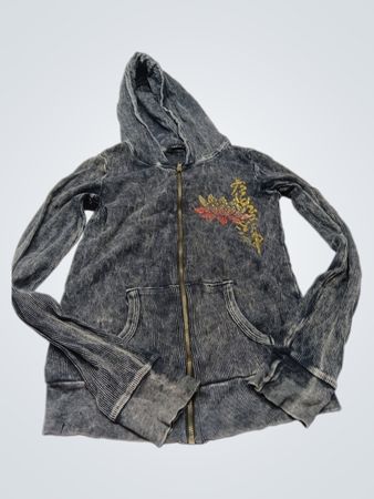 PABTY Zip-Up-Hoodie mit gesticktem Koi-Fisch