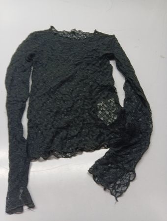 Schwarze Spitze Langarmoberteil