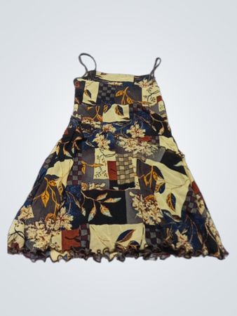 Patchwork-Blumendruck Spaghettiträgerkleid
