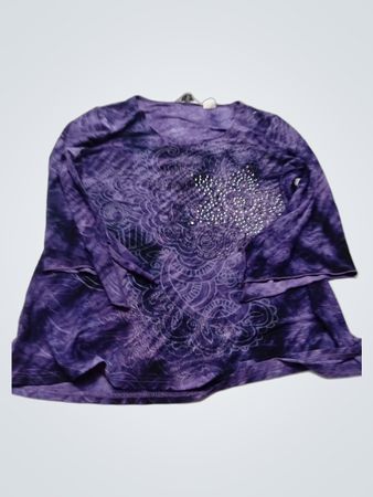 Lila Batik-bestücktes Langarmoberteil