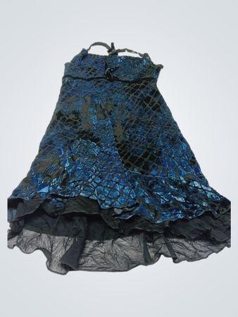 ATAXIA Blue Velvet Kleid