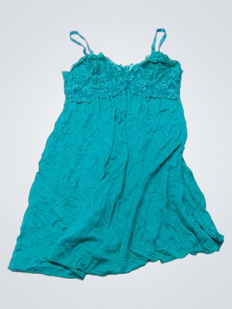 Teal-Spitzenbesatz-Unterkleid