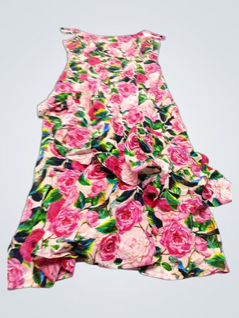 Adrianna Papell Floral Rüschen-Maxikleid