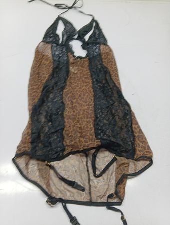 Meow Leopardenmuster Spitzenbesatz Teddy
