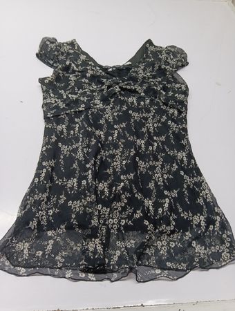 Suzy Shier bedrucktes transparentes Oberteil mit Blumenmuster