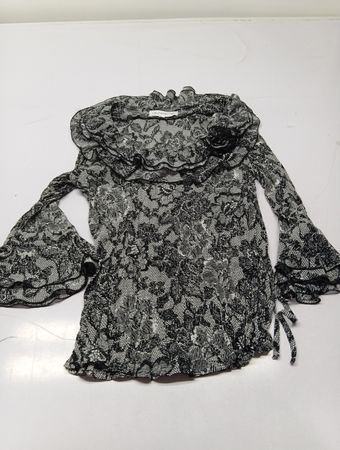 Laura Petites schwarze Spitzenbluse