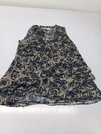Karen Hart ärmelloses Stufen-Chiffonkleid mit Rosenmuster
