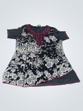 Marie Claire Boutique Schwarzes Oberteil mit Blumenmuster