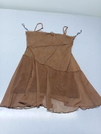 Urban Outfitters Braunes Mesh-Minikleid mit grafischem Print