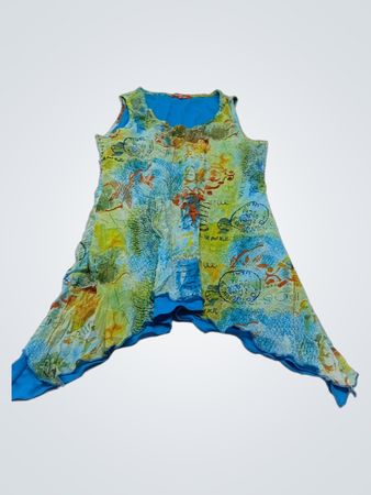 LE GRENIER Damen ärmelloses asymmetrisches Oberteil mit Print Tunika