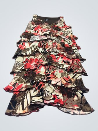 Frank Lyman Damen ärmelloses Kleid mit Rüschen und Blumenmuster