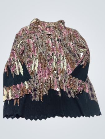 Essentials by Milano Damen Bluse mit langen Ärmeln und Druckmuster