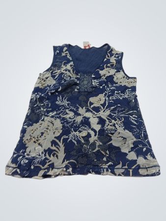Olsen Europe Blaues ärmelloses Top mit Blumenmuster