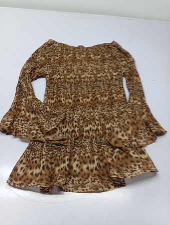 Leoprint Glockenärmel-Oberteil