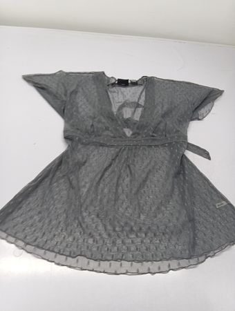 New York & Company Women's Sheer Polka Dot Kimono/Cover-up Top