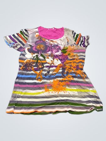 Striped Floral Print T-Shirt