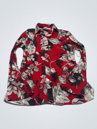 east 5th Petite Rotes Blumenmuster Hemd mit Knopfleiste