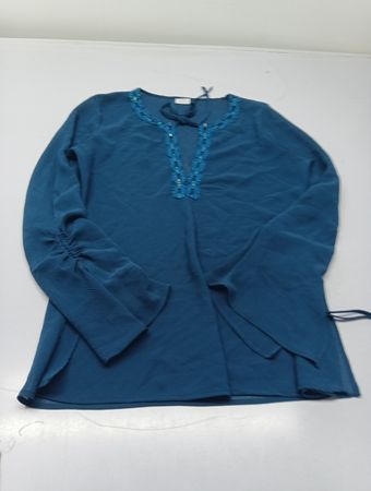 SUZY Blue verzierte Tunika mit langen Ärmeln